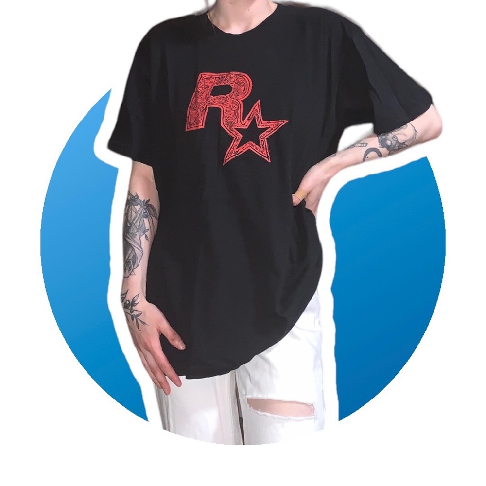 Rockstar | Unisex Rockstar Logo T-shirt | Black